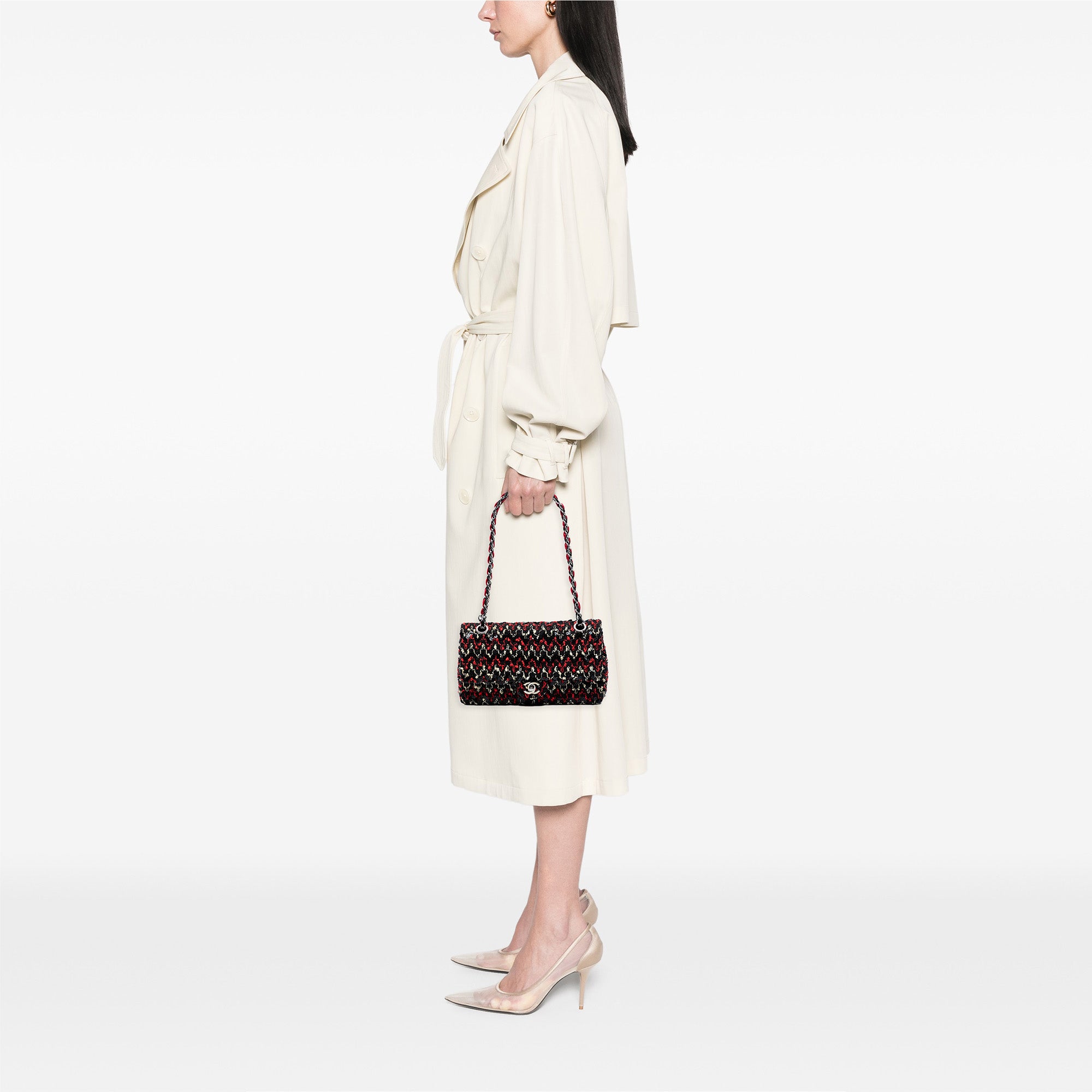 Medium Classic Sequined Tweed Double Flap