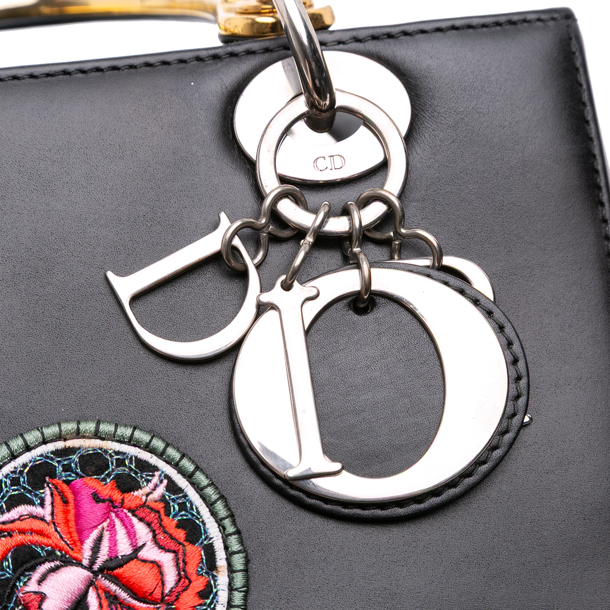 Medium Calfskin Patch Embellished Lady Dior