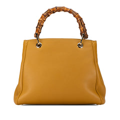 Small Leather Bamboo Shopper