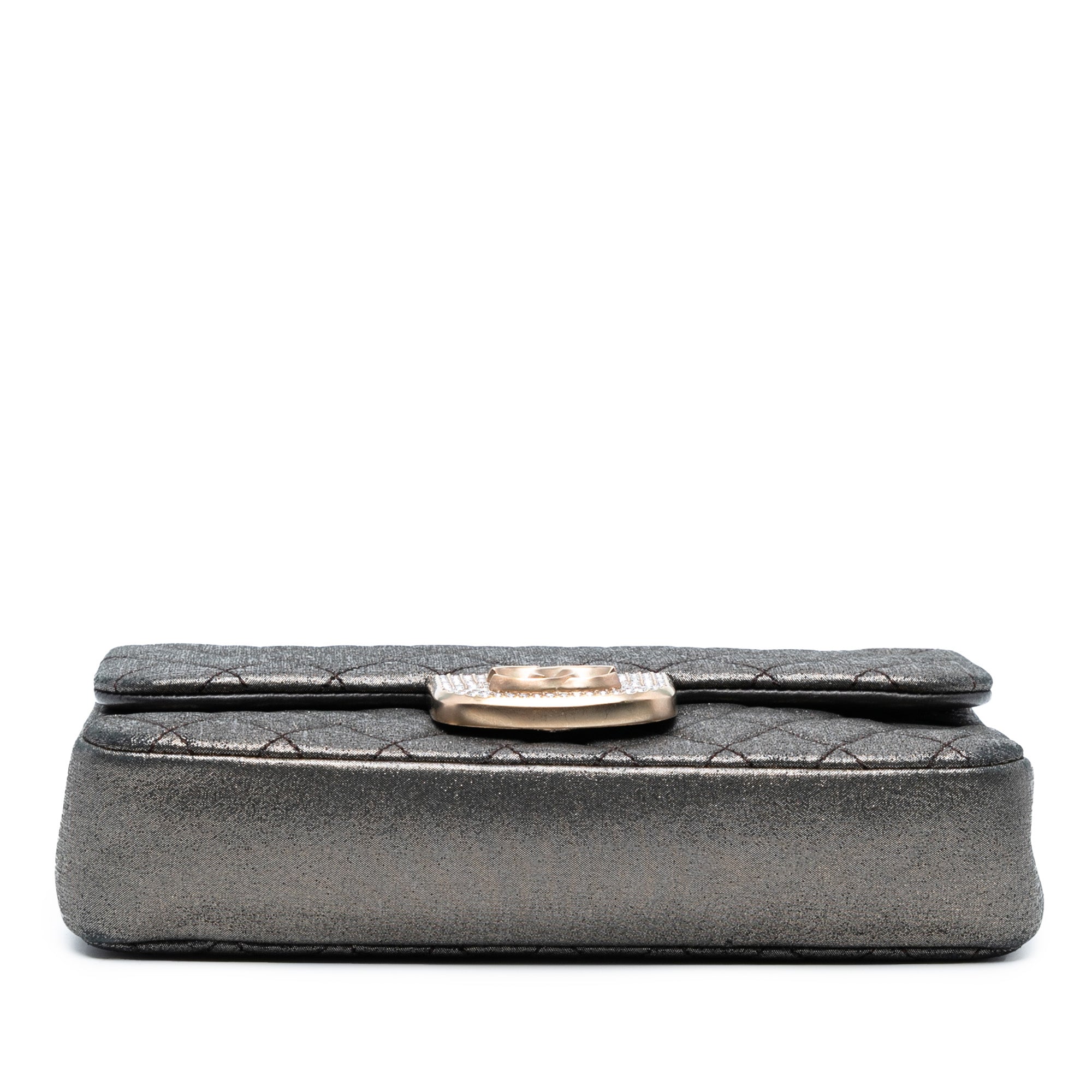 Small Quilted Iridescent Calfskin Crystal Single Flap