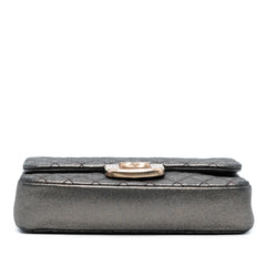 Small Quilted Iridescent Calfskin Crystal Single Flap