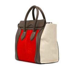 Mini Tricolor Pony Hair Luggage Tote