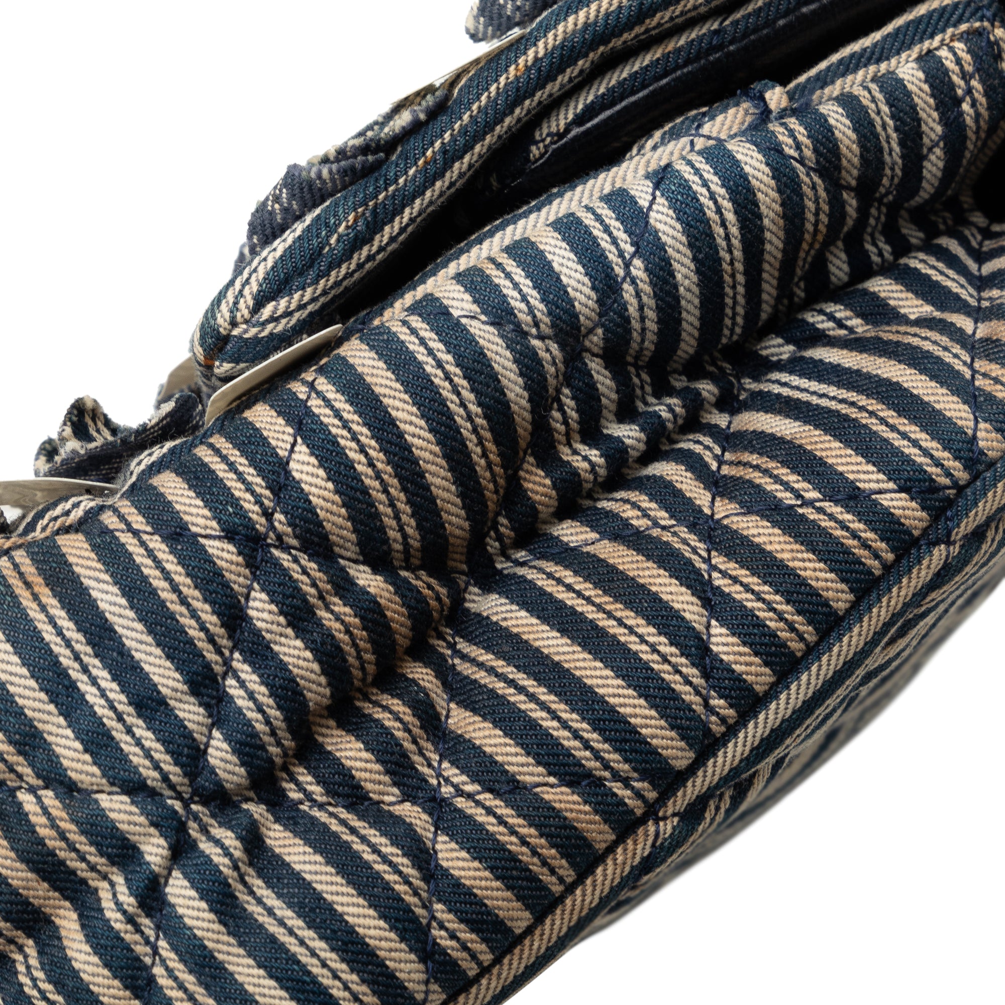 Medium Cotton Striped Double Flap