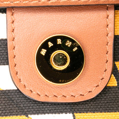 Printed Canvas Striped Floral Crossbody