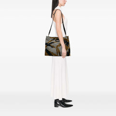 Printed Canvas Striped Floral Crossbody