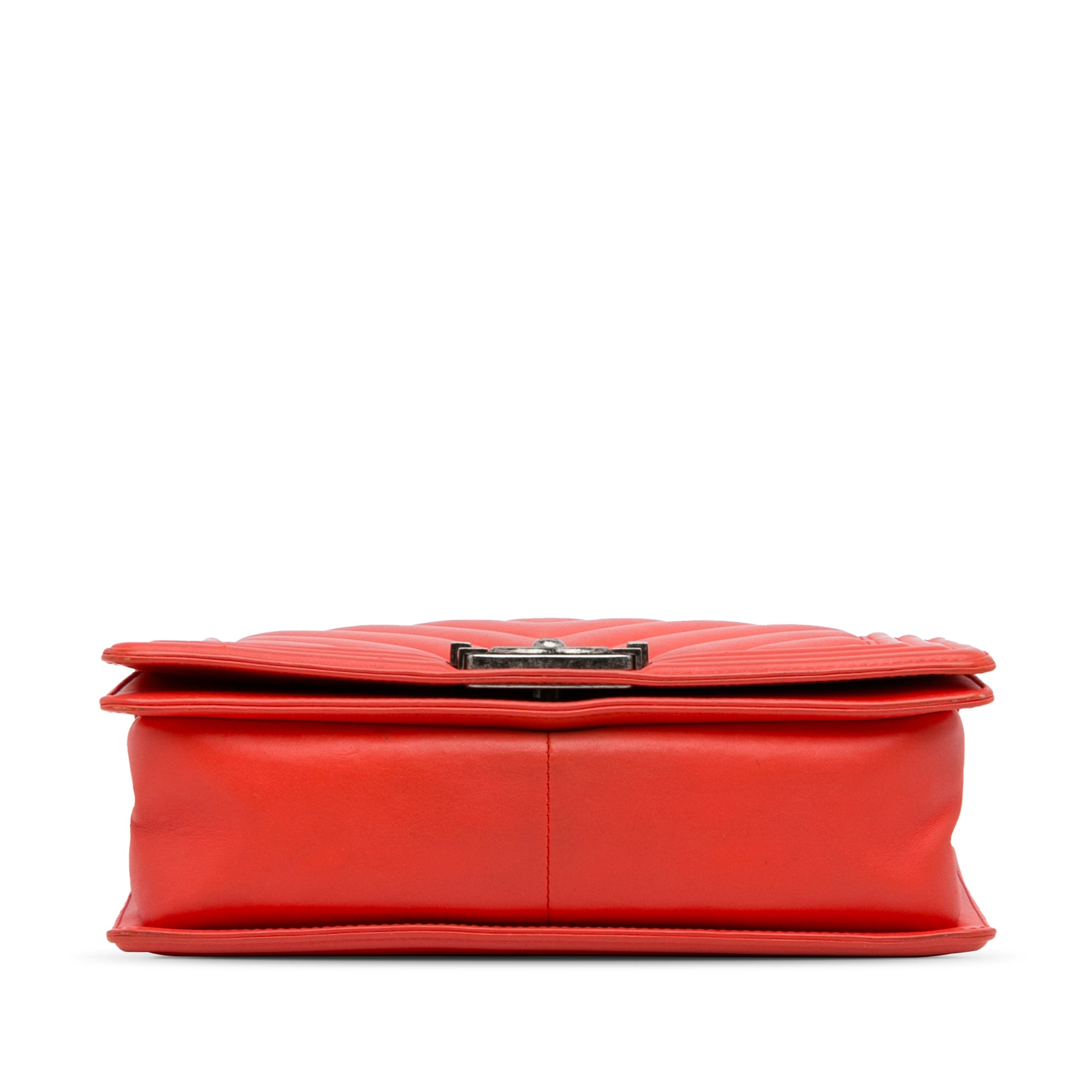 Medium Calfskin Chevron Boy Flap