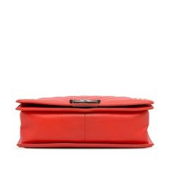 Medium Calfskin Chevron Boy Flap