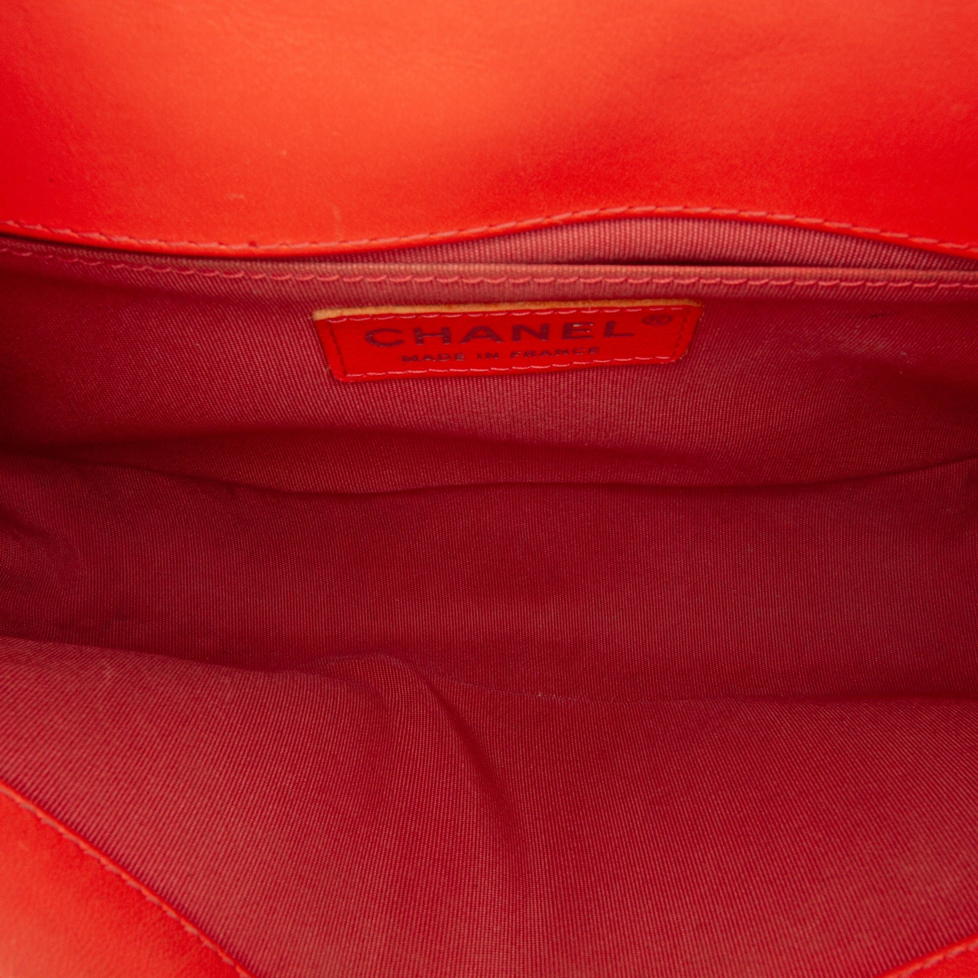 Old Medium Chevron Calfskin Boy Flap