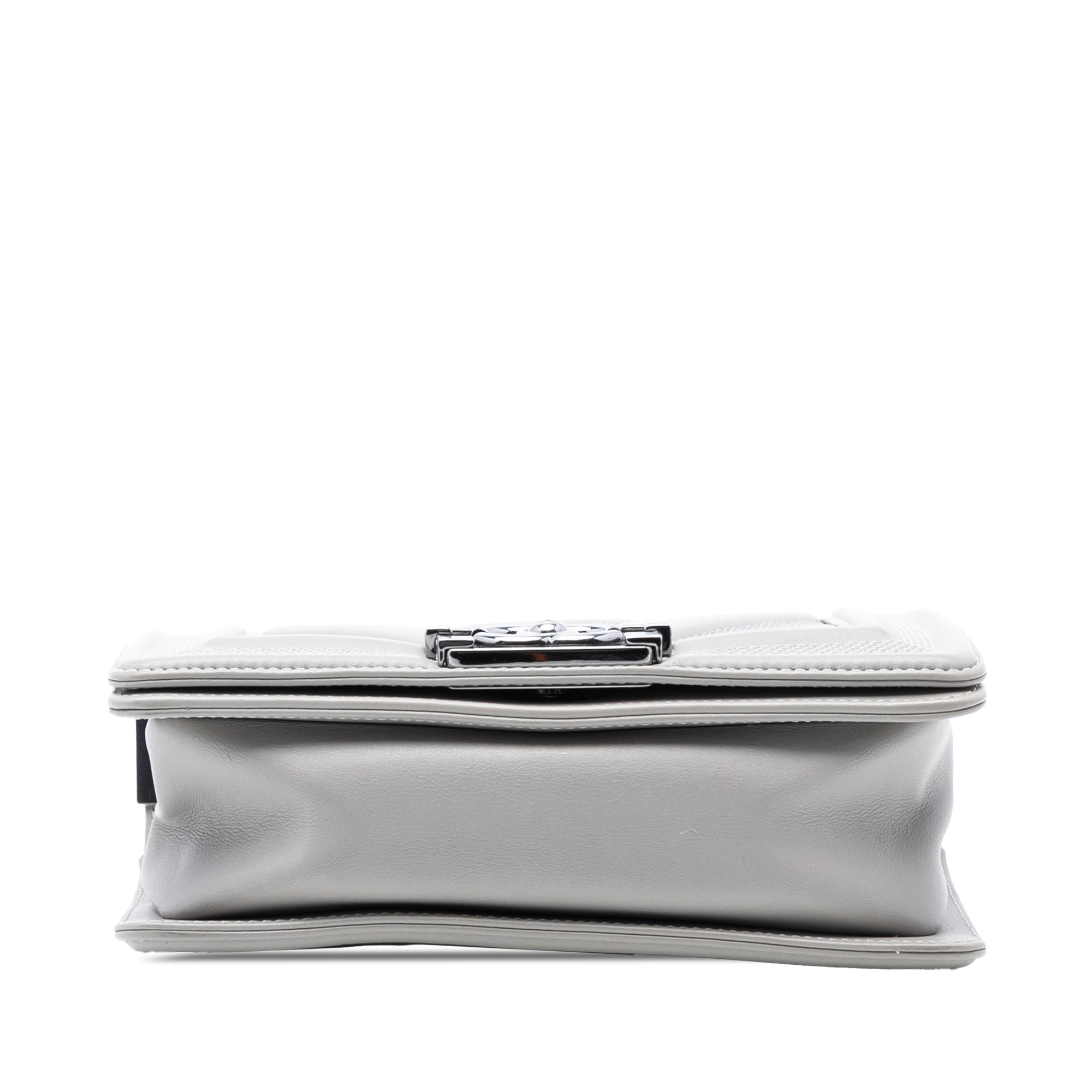 Small Chevron Stitched Calfskin Boy Flap