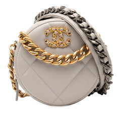 Lambskin 19 Round Clutch with Chain
