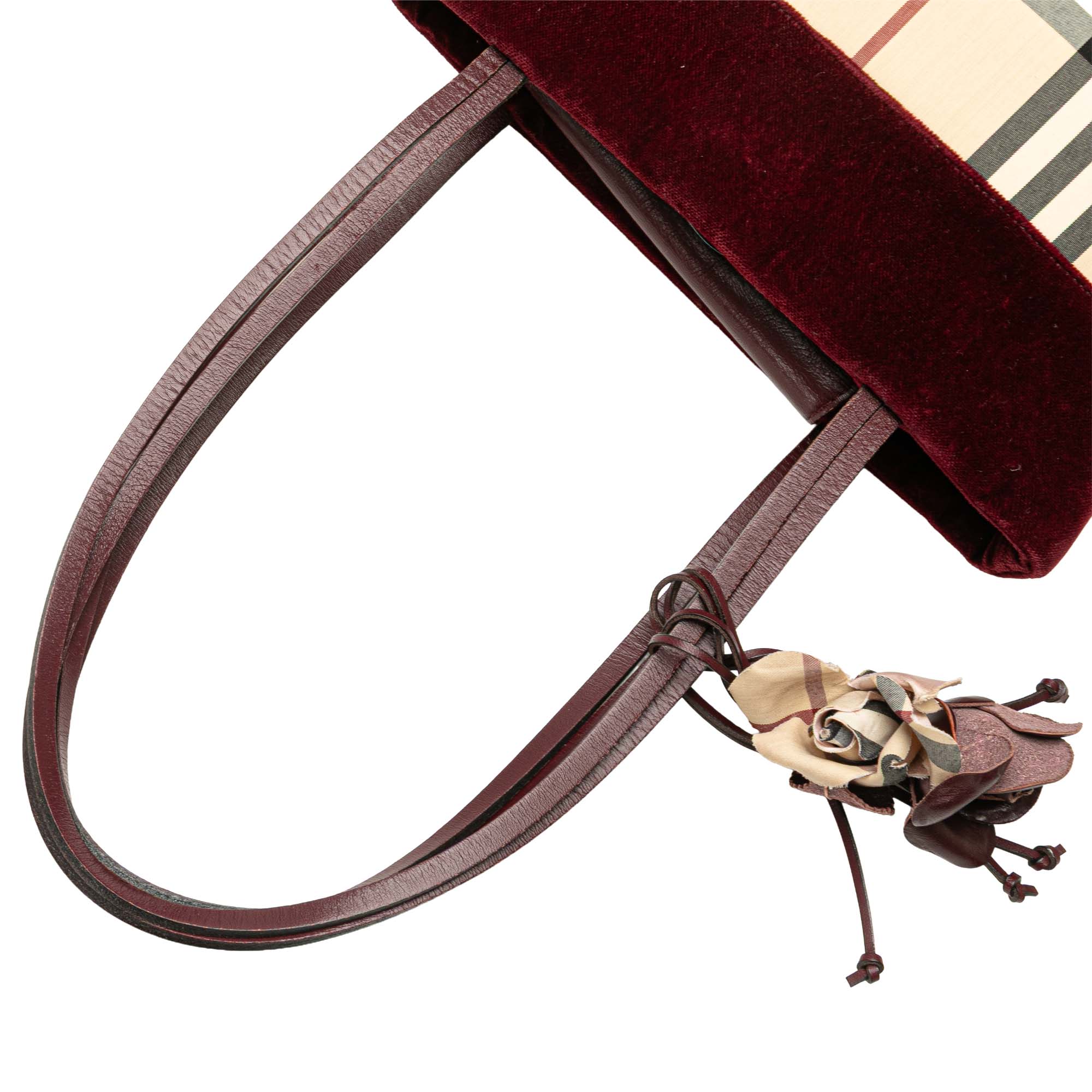 Velvet Trimmed House Check Canvas Tote