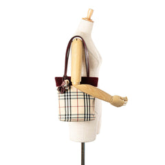 Velvet Trimmed House Check Canvas Tote