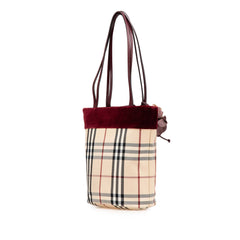 Velvet Trimmed House Check Canvas Tote