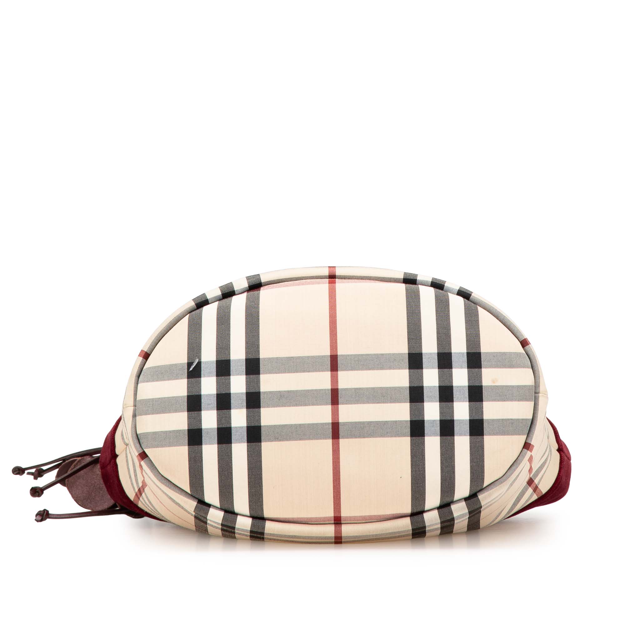 Velvet Trimmed House Check Canvas Tote