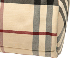 Velvet Trimmed House Check Canvas Tote