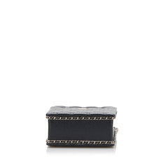 Mini Caviar Chain Around Cut Out Evening Bag
