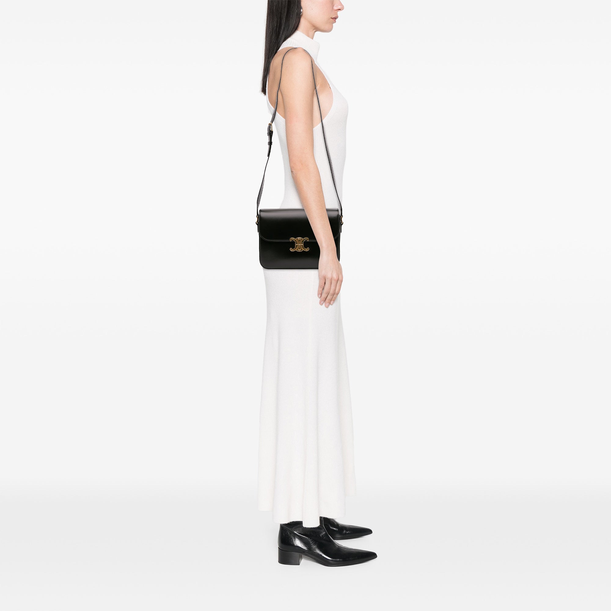 Large Shiny Calfskin Triomphe Crossbody