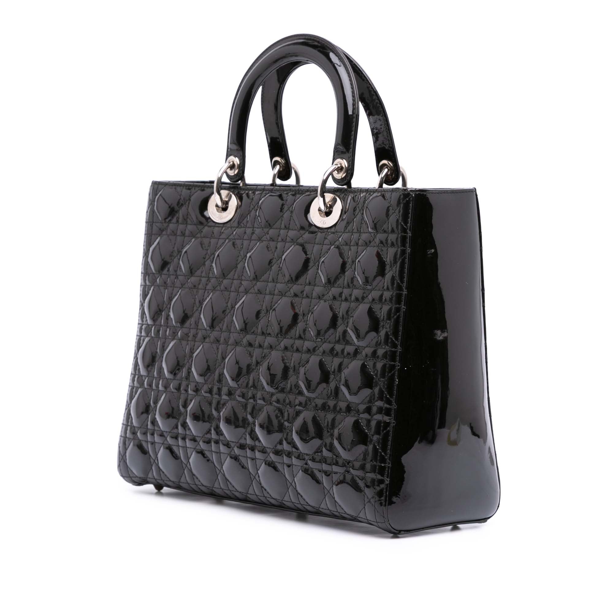 Large Patent Cannage Lady Dior