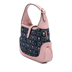 Limited Edition Mini GG Embroidered Denim Floral Jackie 1961 Crossbody