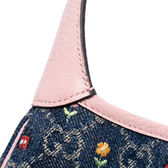 Limited Edition Mini GG Embroidered Denim Floral Jackie 1961 Crossbody