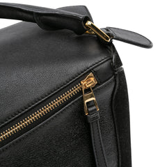 Medium Calfskin and Suede Puzzle Satchel