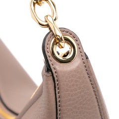 Medium Grainy Calfskin VLogo Moon Hobo