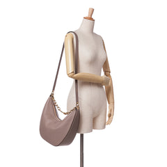 Medium Grainy Calfskin VLogo Moon Hobo