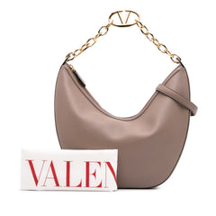 Medium Grainy Calfskin VLogo Moon Hobo