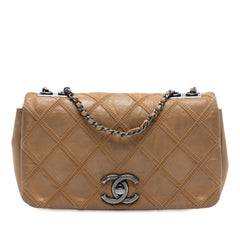 CC Aged Calfskin Diamond Stitch Flap