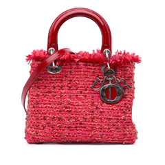 Medium Tweed Fringe Rhinestone Lady Dior