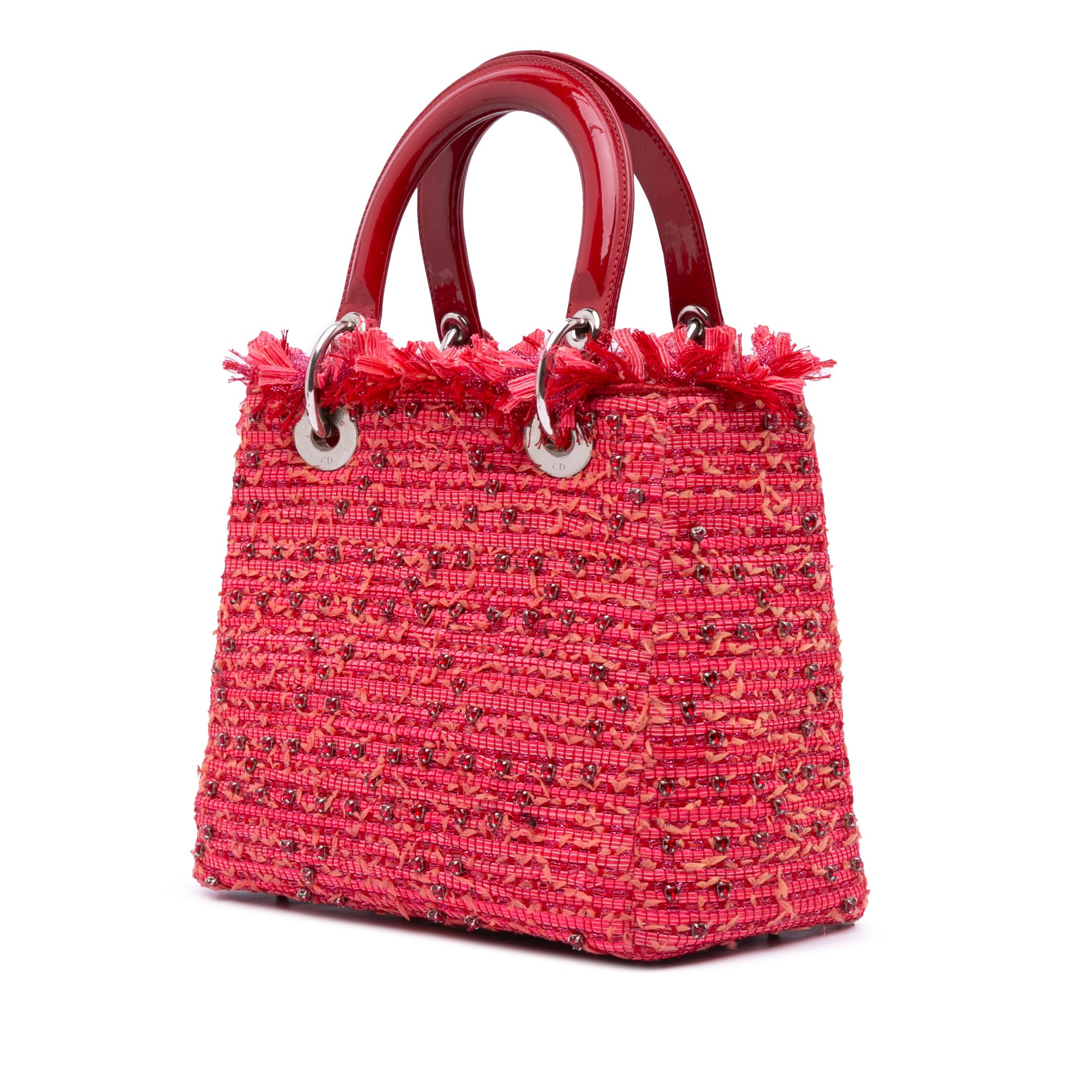 Medium Tweed Fringe Rhinestone Lady Dior