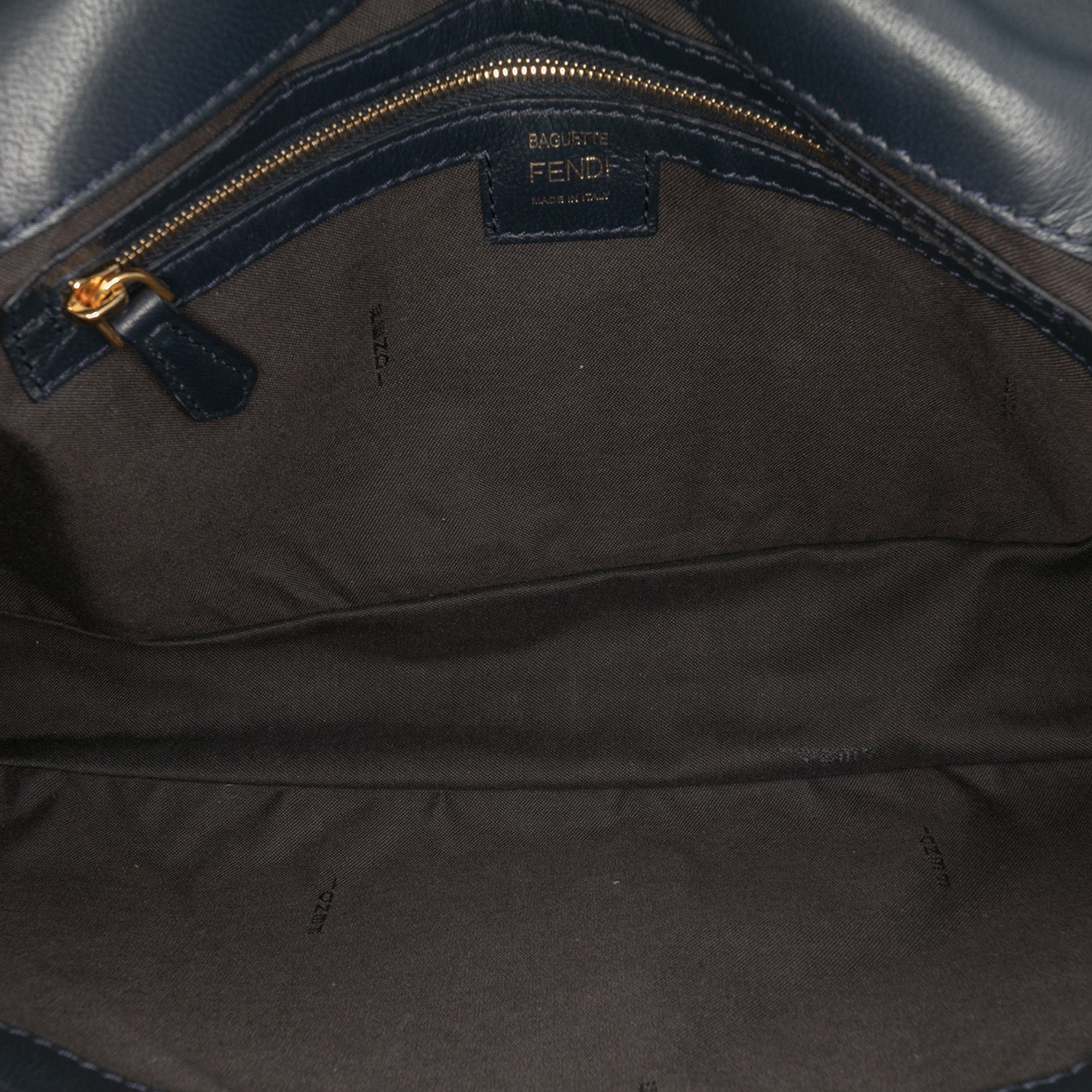 Large Zucca Embossed Leather Baguette Satchel