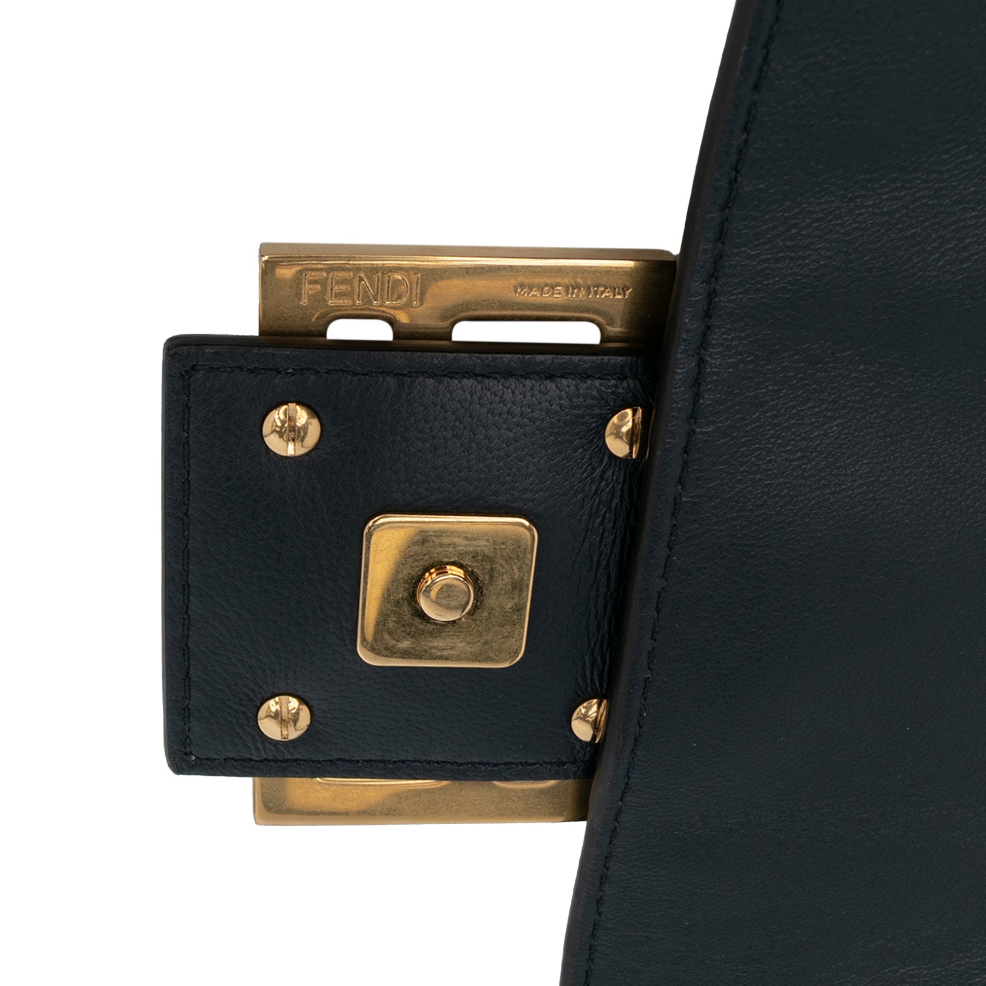 Large Zucca Embossed Leather Baguette Satchel