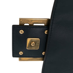 Large Zucca Embossed Leather Baguette Satchel