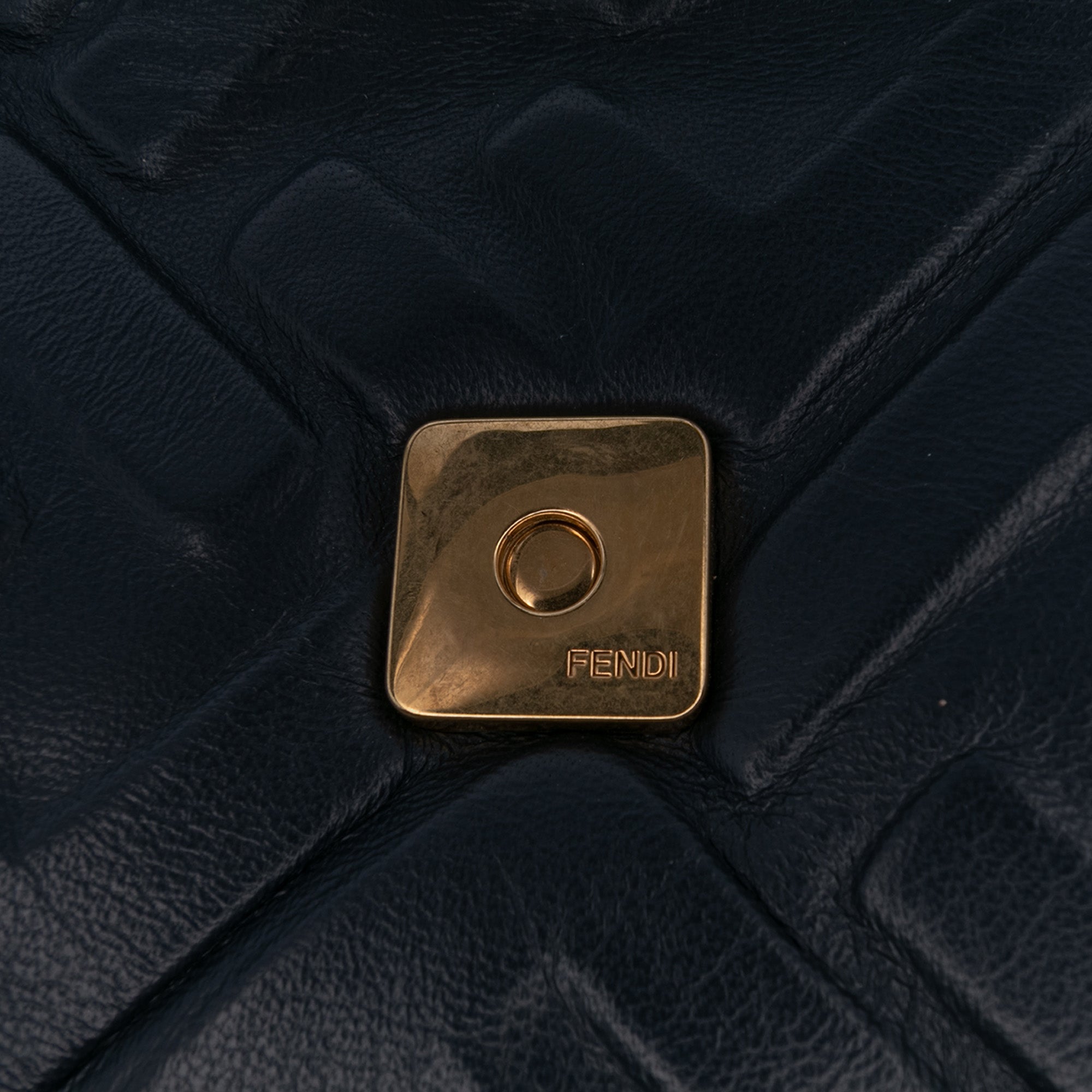 Large Zucca Embossed Leather Baguette Satchel