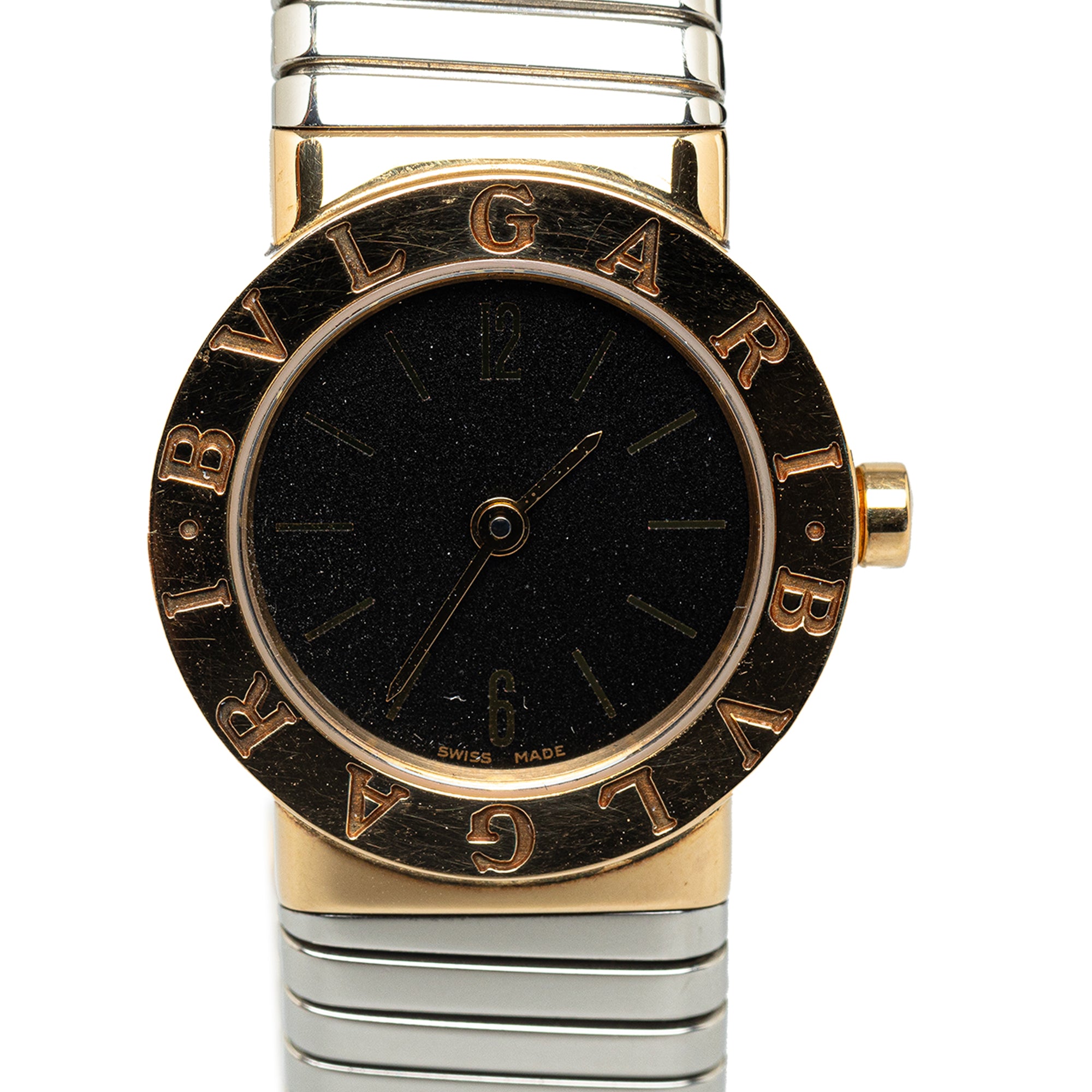 Quartz Two Tone Stainless Steel 18K Gold Tubogas Watch_3