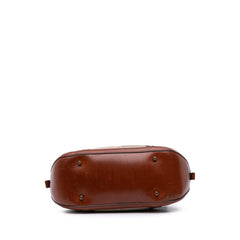 Small Leather Trimmed House Check Canvas Bridle Orchard Satchel