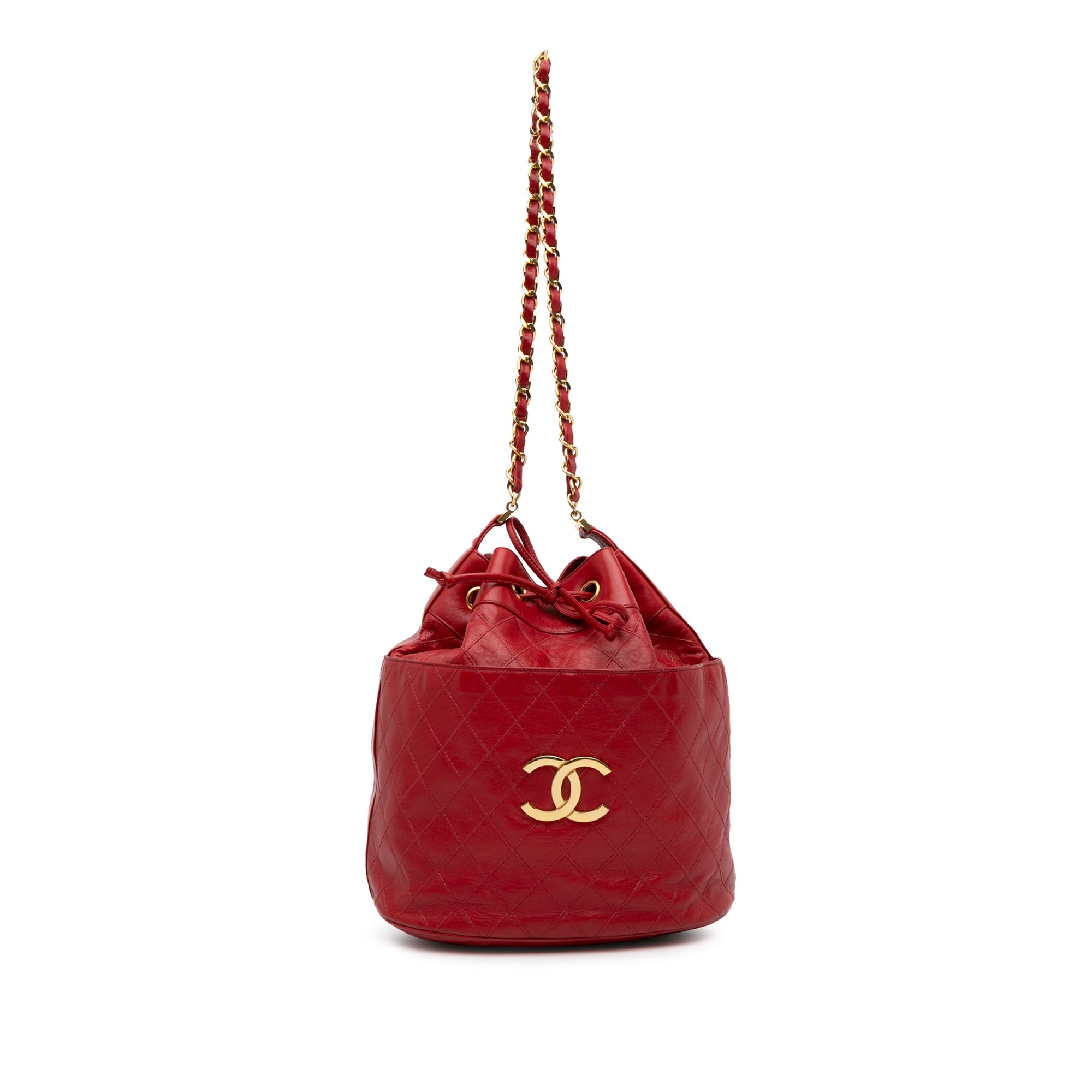 CC Quilted Lambskin Bucket Bag_0