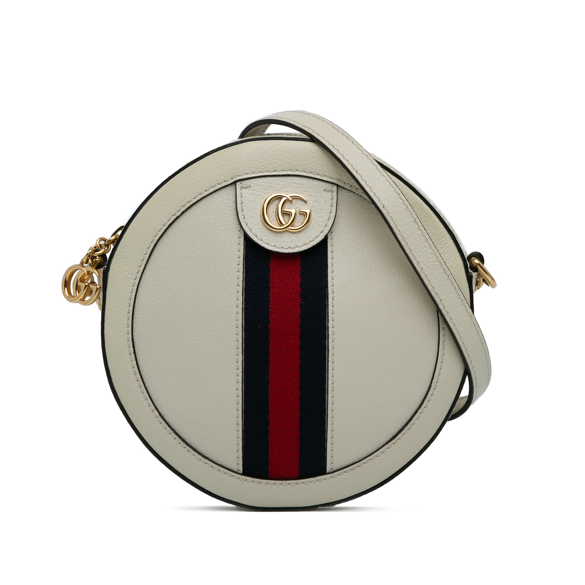 Mini Round Ophidia Leather Crossbody Bag