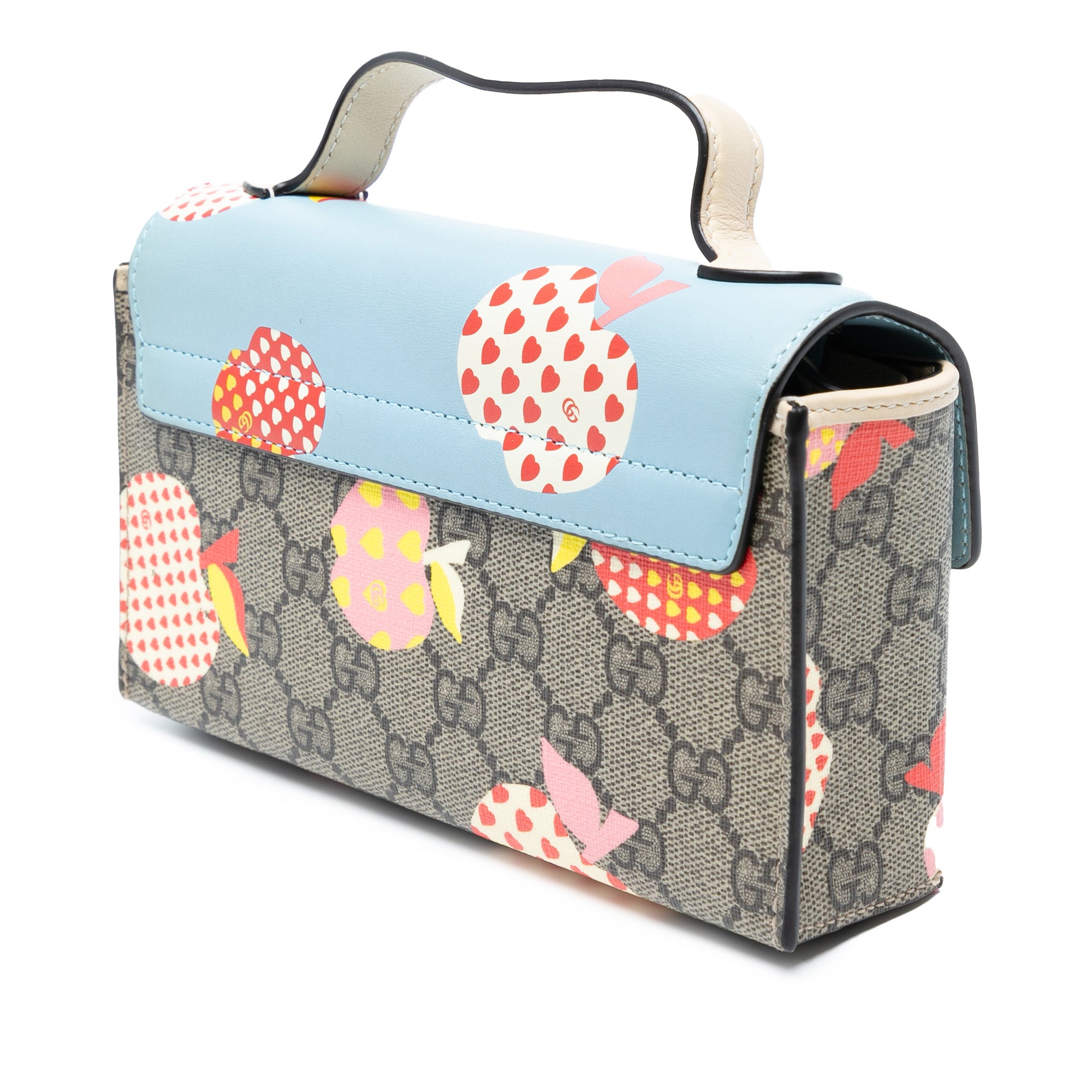 Mini GG Supreme Monogram Les Pommes Padlock Satchel