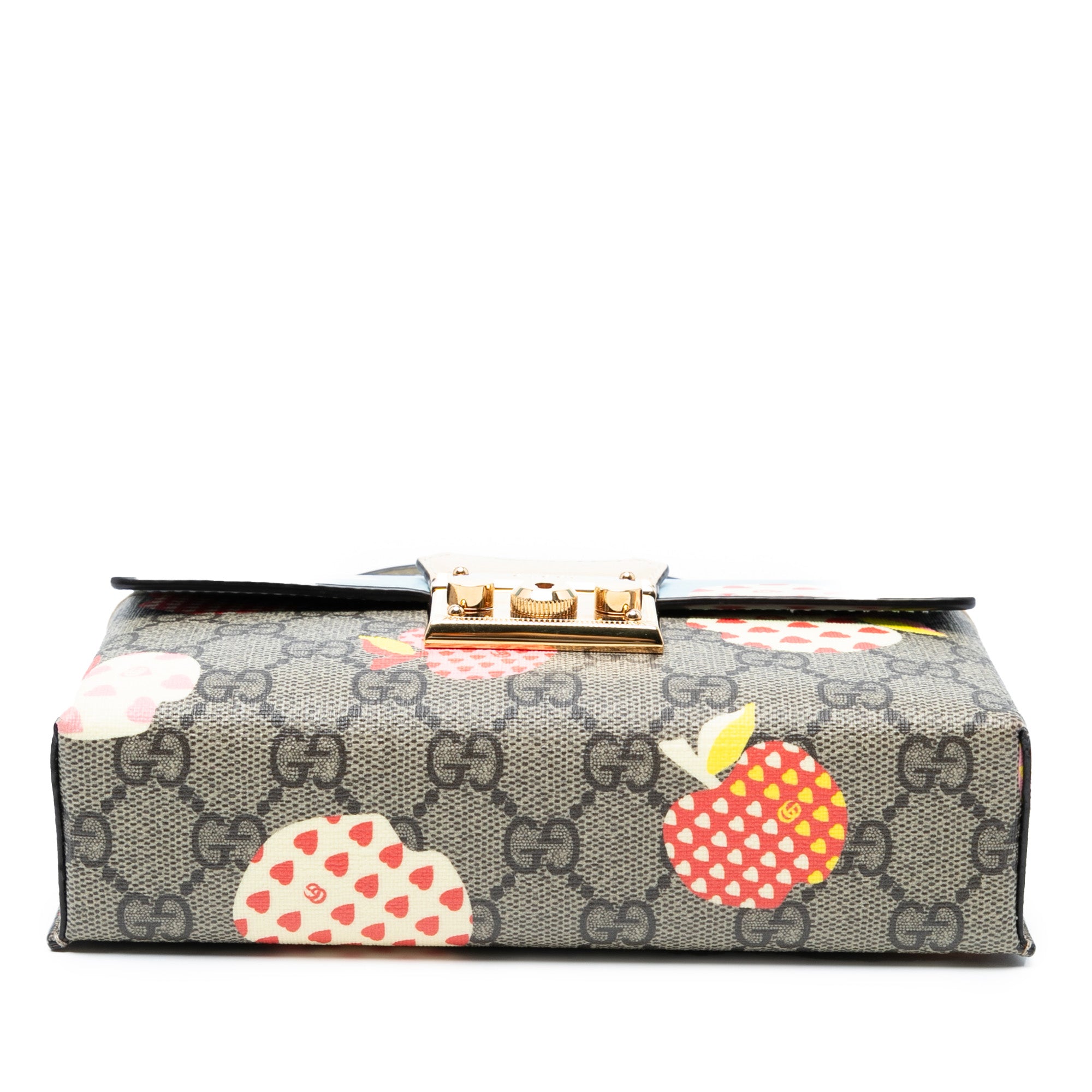 Mini GG Supreme Monogram Les Pommes Padlock Satchel