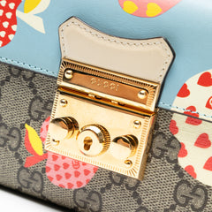 Mini GG Supreme Monogram Les Pommes Padlock Satchel