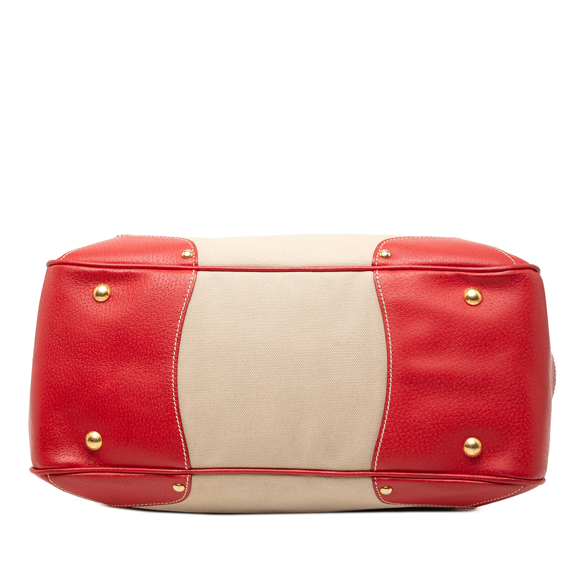 Large Saffiano Trimmed Canapa Convertible Tote