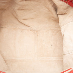 Large Saffiano Trimmed Canapa Convertible Tote