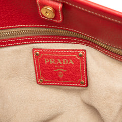 Large Saffiano Trimmed Canapa Convertible Tote