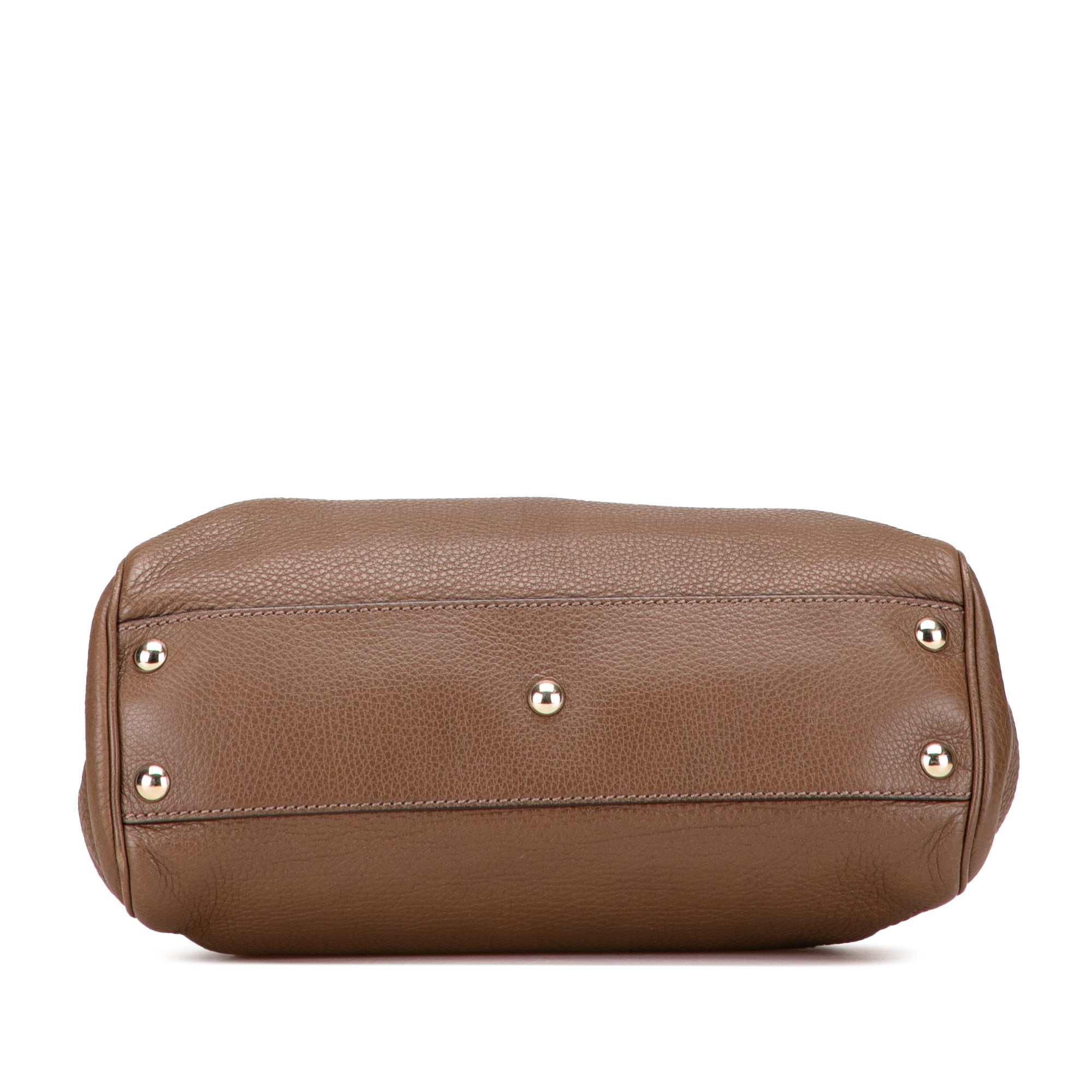 Small Calfskin Bamboo Shopper Satchel