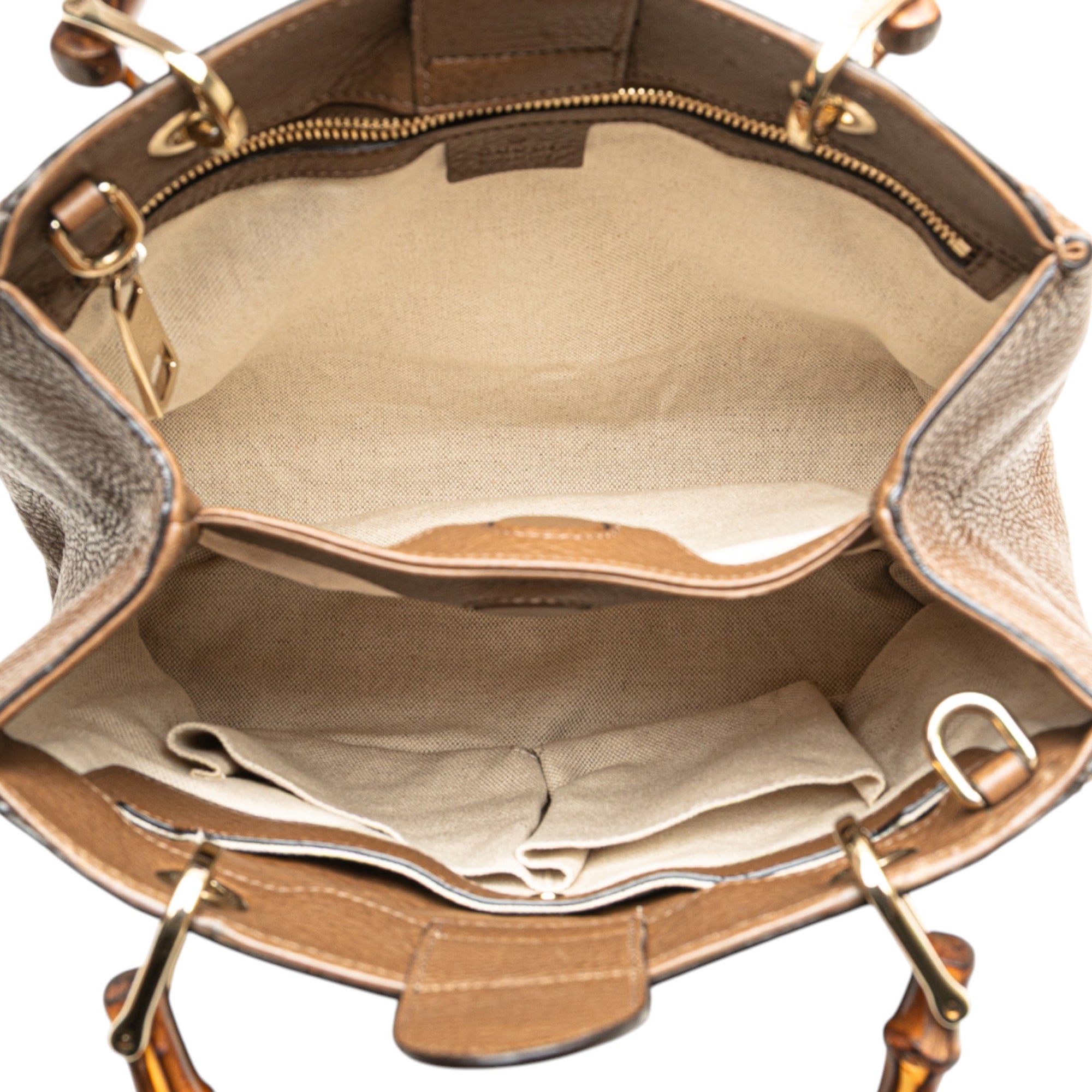 Small Calfskin Bamboo Shopper Satchel