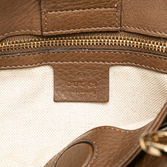 Small Calfskin Bamboo Shopper Satchel