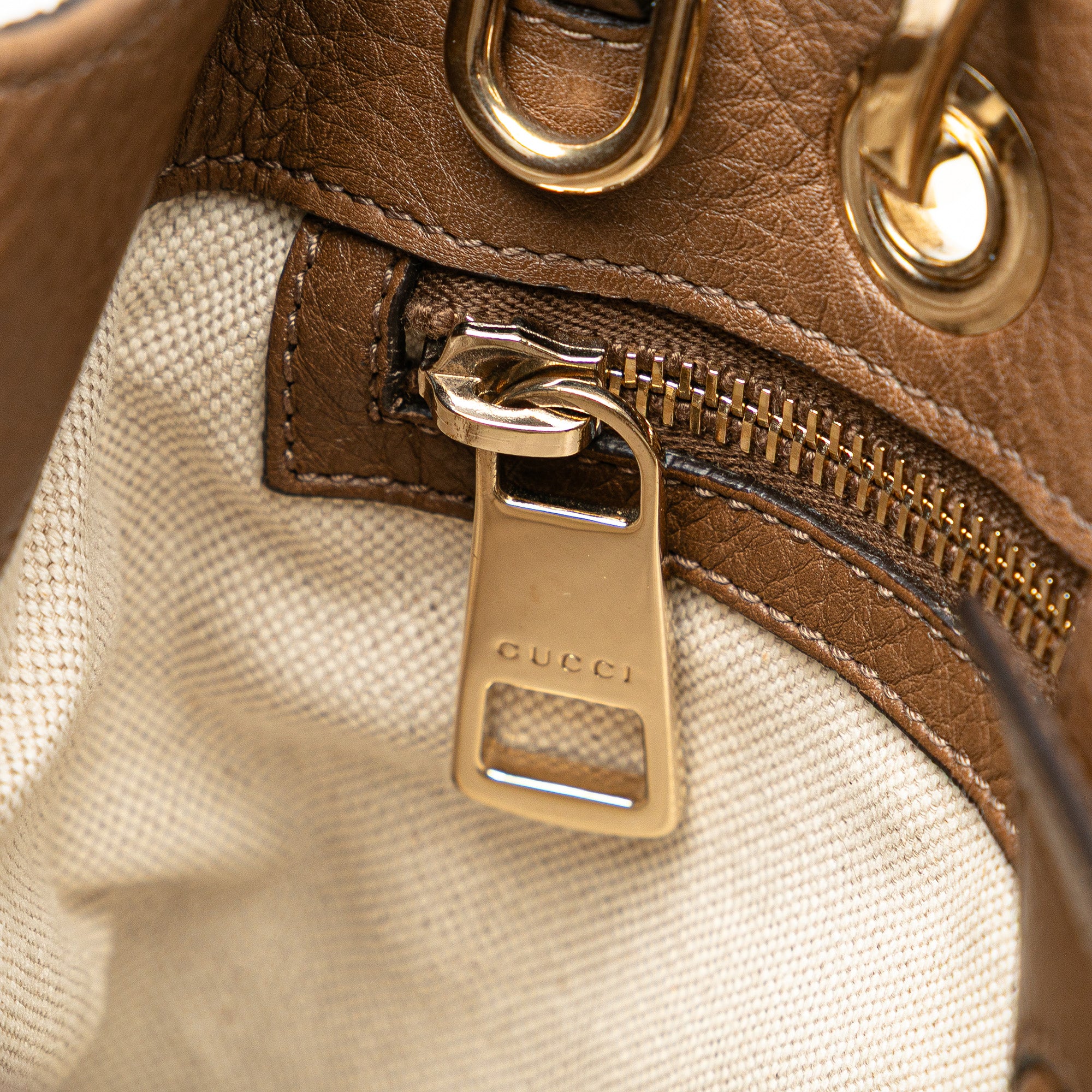Small Calfskin Bamboo Shopper Satchel