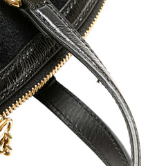 Medium Suede Ophidia Web Dome Satchel